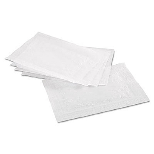 Hoffmaster Placemats with Embossed Surface, Straight Edges, 14" x 10", White, 1,000/Carton (601SE1014)
