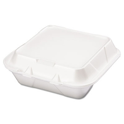 Genpak Snap It Foam Container, 3-Comp, 8 1/4 X 8 X 3, White, 100/bag, 2 Bags/carton (SN243)