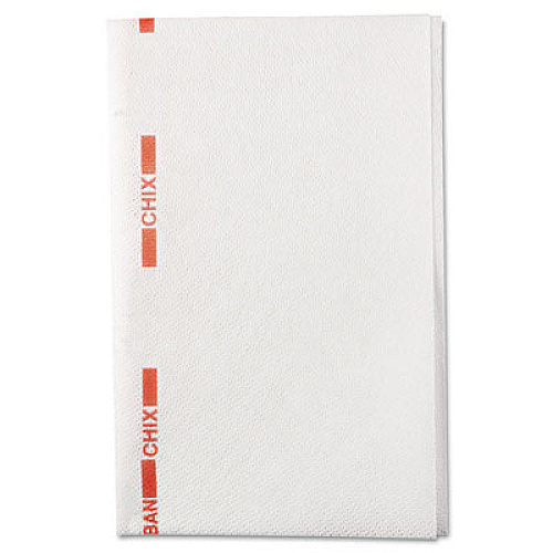 Chix Food Service Towels, Cotton, 13 x 21, White/Red, 150/Carton (8252)