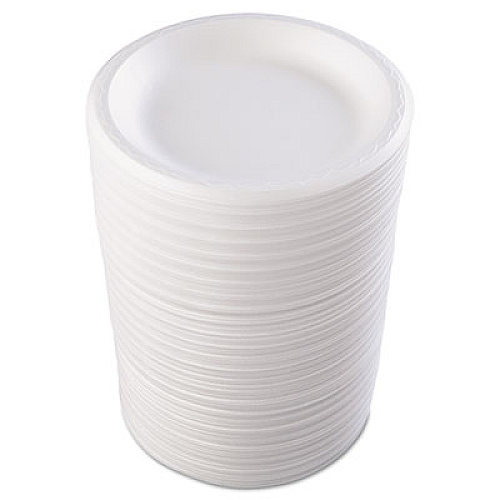Genpak Foam Dinnerware, Plate, 8 7/8" Dia, White, 125/pack, 4 Packs/carton (80900)