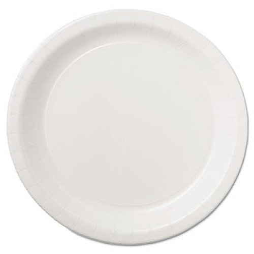 Hoffmaster Coated Paper Dinnerware, Plate, 9" dia, White, 50/Pack, 10 Packs/Carton (PL7095)
