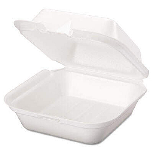 Genpak SN227 Snap It Hinged-Lid Foam Food Container