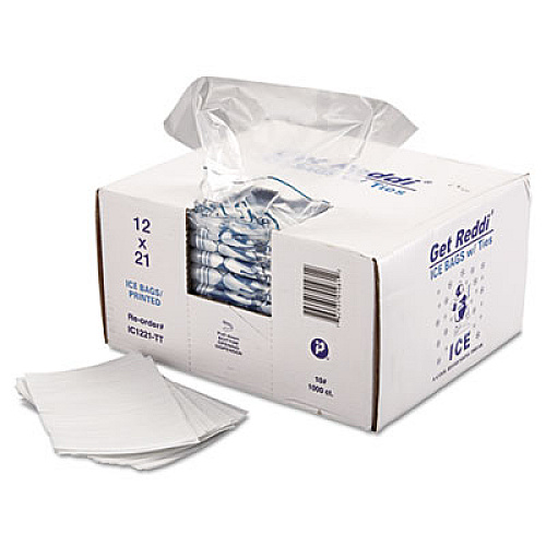 Inteplast Group Ice Bags, 1.35 mil, 12" x 20", Natural, 1,000/Carton (ICEBAG1221NP)