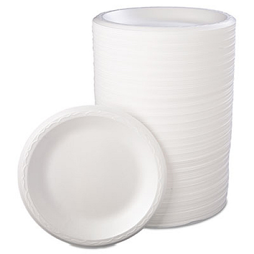 Genpak Foam Dinnerware, Plate, 8 7/8" Dia, White, 125/pack, 4 Packs/carton (80900)