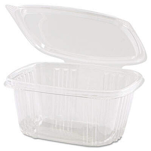 Genpak Clear Hinged Deli Container, 8oz, 5 3/8 X 4 1/2 X 1 1/2, 100/bag, 2 Bags/carton (AD08)