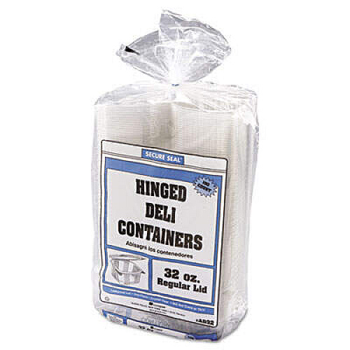 Genpak Clear Hinged Deli Container, 32oz, 7 1/4 X 6 2/5 X 2 5/8, 100/bag, 2 Bags/carton (AD32)