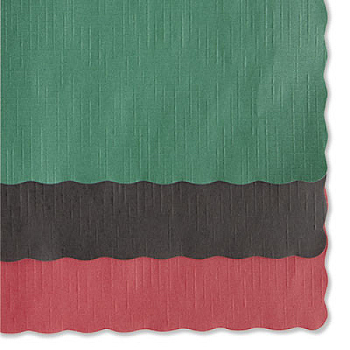 Hoffmaster Placemats, Smooth Surface, Scalloped Edges, 13.5" x 9.5", Hunter Green, 1,000/Carton (310528)
