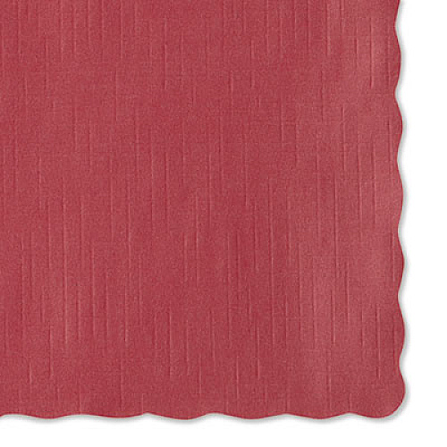 Hoffmaster Placemats, Smooth Surface, Scalloped Edges, 13.5" x 9.5", Red, 1,000/Carton (310521)