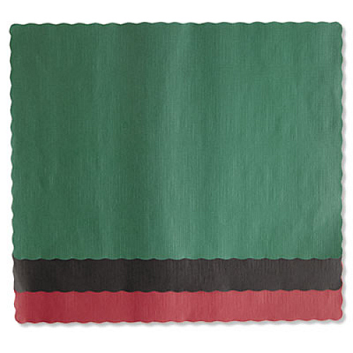 Hoffmaster Placemats, Smooth Surface, Scalloped Edges, 13.5" x 9.5", Hunter Green, 1,000/Carton (310528)