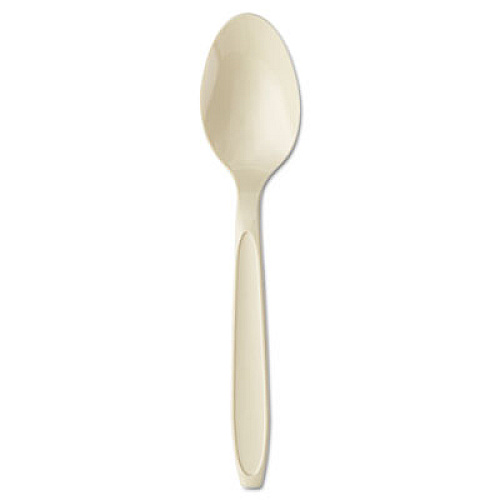 SOLO Reliance Mediumweight Cutlery, Spoon, Plastic, Champagne, 1,000/Carton (RSAT)