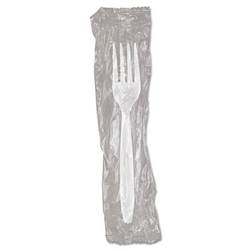 Dart INDIVIDUALLY WRAPPED RELIANCE MEDIUM HEAVY WEIGHT CUTLERY, FORK, WHITE, 1,000/CARTON (RSW1)
