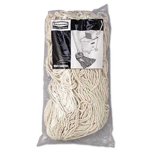 Rubbermaid Commercial Premium Eight-Ply Cut-End Cotton Wet Mop Head, 24oz, White, 12/carton (F21800)