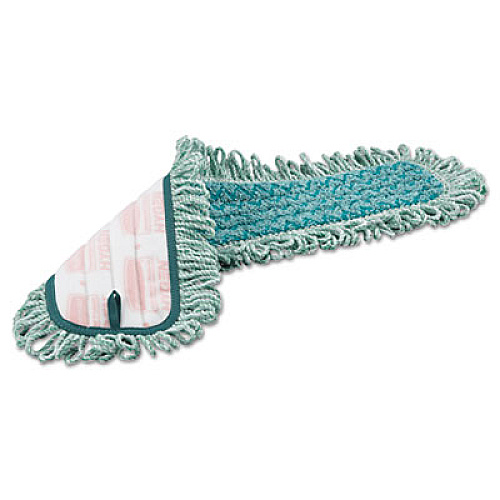 Rubbermaid Commercial HYGEN HYGEN Microfiber Fringed Dust Mop Pad, 24w x 9d, Green (Q42600GR00)