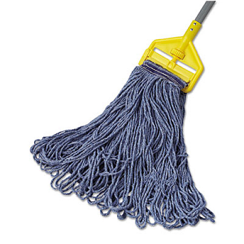 Rubbermaid Commercial Universal Headband Mop Head, Cotton/Synthetic, 24 oz, Blue, 12/Carton (E238)