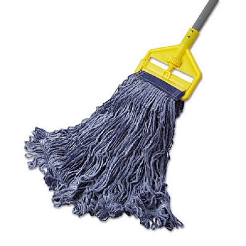 Rubbermaid Commercial Swinger Loop Wet Mop Head, X-Large, Cotton/Synthetic, Blue, 6/Carton (C154BLU)