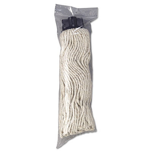 Rubbermaid Commercial Replacement Mop Head For Mop/handle Combo, Cotton, White, 12/carton (G04300)