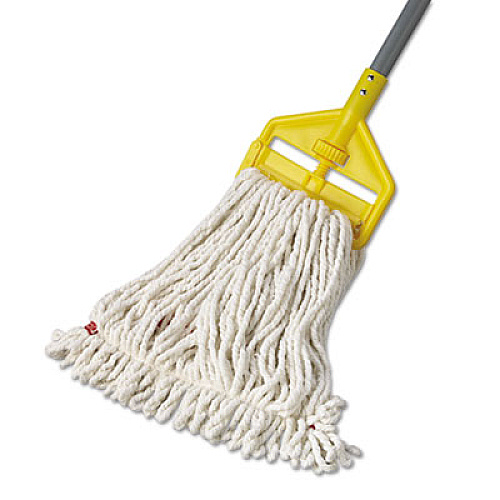 Rubbermaid Commercial Web Foot Wet Mop Head, Shrinkless, White, Small, Cotton/Synthetic, 6/Carton (A211WHI)