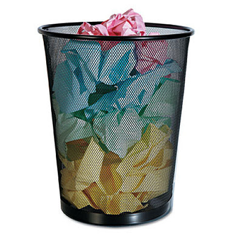 Universal Mesh Wastebasket, 18 qt, Steel Mesh, Black (20008)