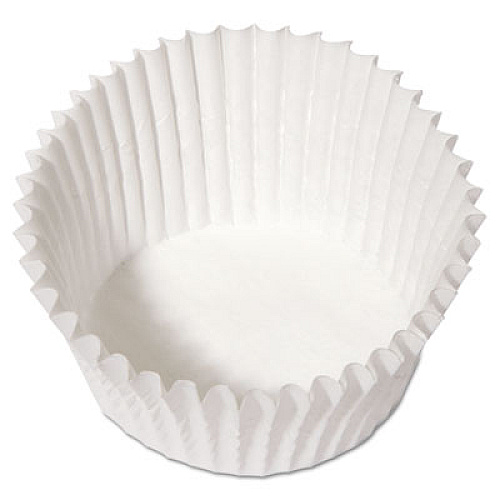 Hoffmaster Fluted Bake Cups, 4.5" Diameter x 1.25" h, White, Paper, 500/Pack, 20 Packs/Carton (610032)