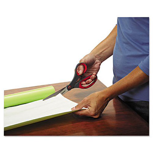 Scotch Precision Scissors, 8" Long, 3.13" Cut Length, Gray/Red Straight Handle (1448)