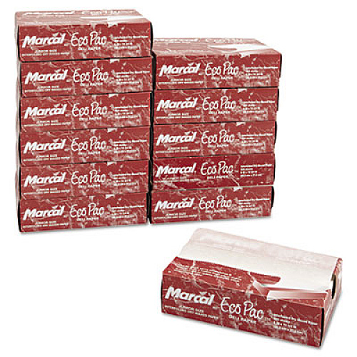 Marcal Eco-Pac Natural Interfolded Dry Wax Paper, 8 x 10.75, 500/Box, 12 Boxes/Carton (5291)