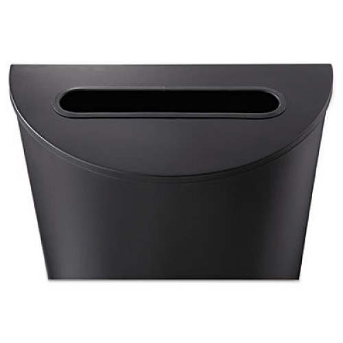 Safco Half-Round Receptacle, 15 gal, Steel, Black (9940BL)