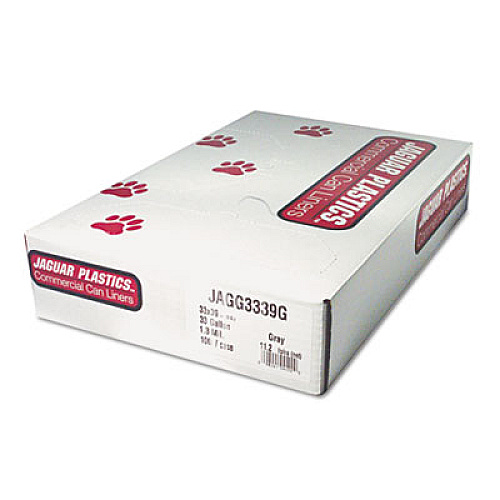 Jaguar Plastics INDUSTRIAL STRENGTH LOW-DENSITY COMMERCIAL CAN LINERS, 16 GAL, 0.35 MIL, 24" X 32", BLACK, 500/CARTON (JAGL2432L)