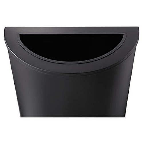 Safco Half-Round Receptacle, 15 gal, Steel, Black (9940BL)