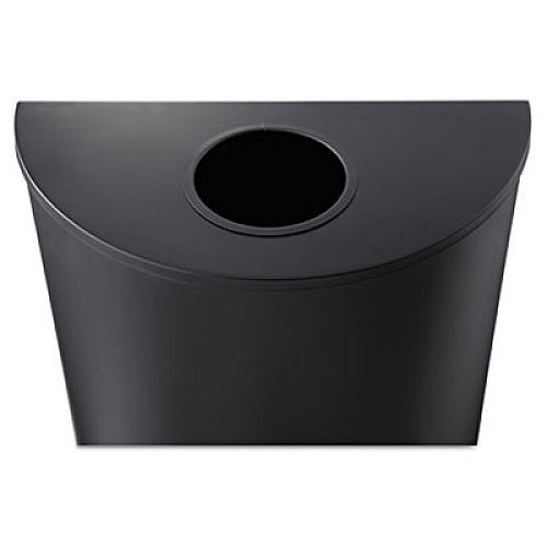 Safco Half-Round Receptacle, 15 gal, Steel, Black (9940BL)