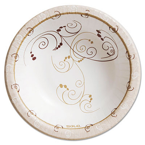 Dart Symphony Paper Dinnerware, Heavyweight Bowl, 12 oz, Tan, 125/Pack (HB12J8001PK)