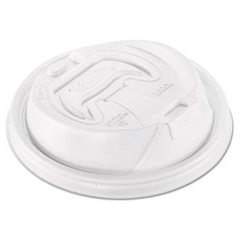 Dart Optima Reclosable Lid, Fits 12 oz to 24 oz Hot Cups, Plastic, White, 100/Pack, 10 Packs/Carton (16RCL)
