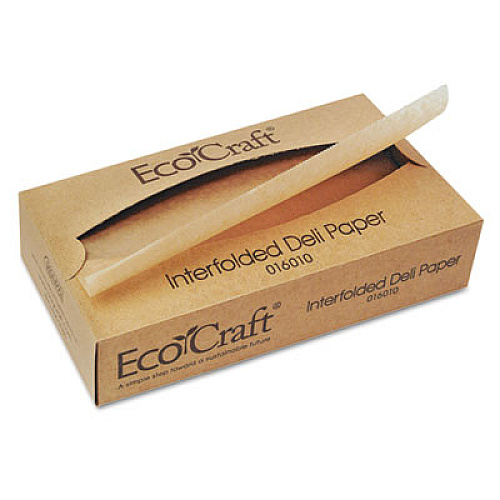 Bagcraft EcoCraft Interfolded Soy Wax Deli Sheets, 10 x 10.75, 500 Sheets/Box, 12 Boxes/Carton (016010)