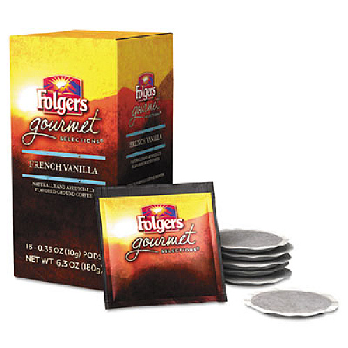 Folgers Gourmet Selections Coffee Pods, French Vanilla, 18/box (63102)
