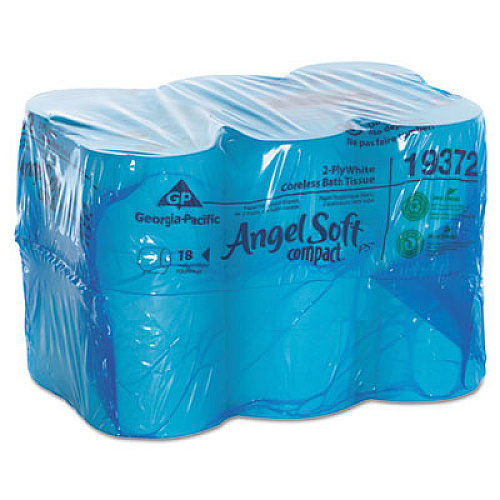 Georgia Pacific Professional Coreless Bath Tissue, Septic Safe, 2-Ply, White, 1,125 Sheets/Roll, 18 Rolls/Carton (19372)
