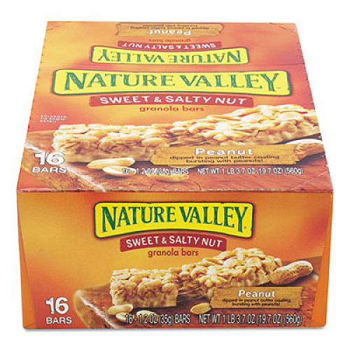 Nature Valley Granola Bars, Sweet and Salty Nut Peanut Cereal, 1.2 oz Bar, 16/Box (SN42067)