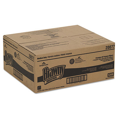 Georgia Pacific Professional Brawny Industrial Med Duty Premium Drc Wipers, 12 2/10x9 1/4, 120/bx, 10/ct (20077)