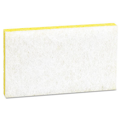 Scotch-Brite PROFESSIONAL Light-Duty Scrubbing Sponge, #63, 3.6 x 6.1, 0.7" Thick, Yellow/White, 20/Carton (08251)