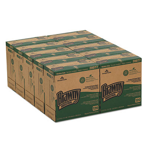 Georgia Pacific Professional Brawny Industrial Med Duty Premium Drc Wipers, 12 2/10x9 1/4, 120/bx, 10/ct (20077)