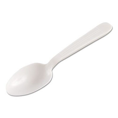 GEN Heavyweight Cutlery, Teaspoons, Polypropylene, White, 1000/Carton (GENHYWS)