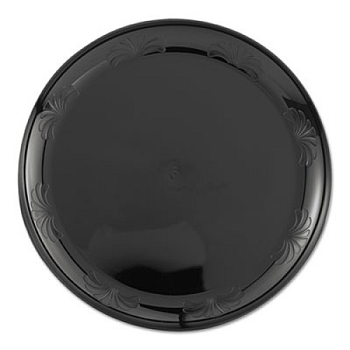 WNA Designerware Plastic Plates, 6" dia, Black, 10/Pack, 18 Packs/Carton (DWP6180BK)