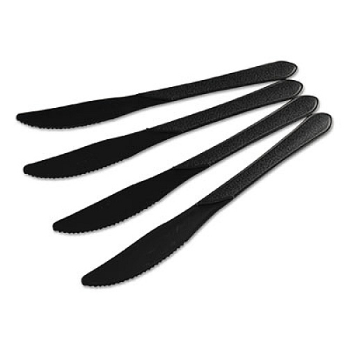 GEN Heavyweight Cutlery, Knives, 7 1/4", Polypropylene, Black, 1000/Carton (GENHYBKN)