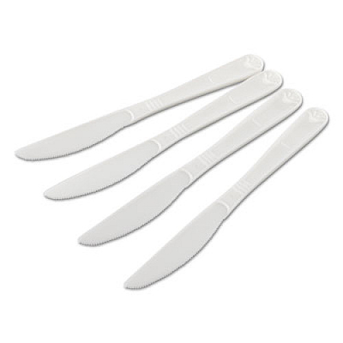 GEN Heavyweight Cutlery, Knives, Polypropylene, White, 1000/Carton (GENHYWKN)