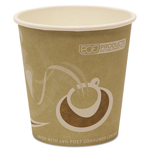 Eco-Products Evolution World 24% Recycled Content Hot Cups, 10 oz, 50/Pack, 20 Packs/Carton (EPBRHC10EW)