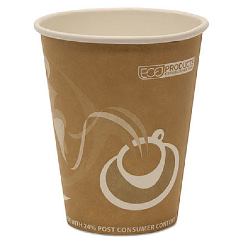 Eco-Products Evolution World 24% Recycled Content Hot Cups, 8 oz, 50/Pack, 20 Packs/Carton (EPBRHC8EW)