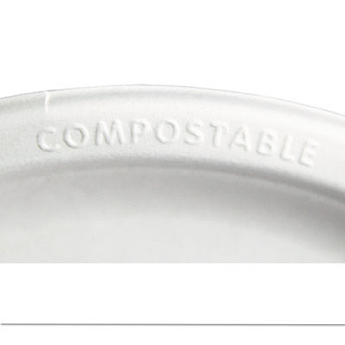 Eco-Products Renewable and Compostable Sugarcane Plates Convenience Pack, 6" dia, Natural White, 50/Packs, 20 Packs/Carton (EPP016PKCT)