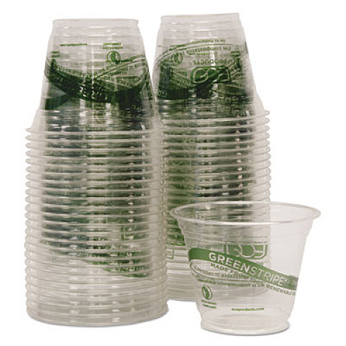 Eco-Products GreenStripe Renewable and Compostable Cold Cups Convenience Pack, 9 oz, Clear, 50/Pack (EPCC9SGSPK)