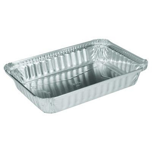 HFA Aluminum Oblong Pan, Shallow, 1.5 lb, 6 x 8.59 x 1.25, Silver, 500/Carton (206130)