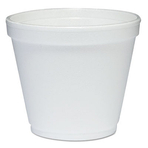 Dart Food Containers, Squat, 8 oz, White, Foam, 1,000/Carton (8SJ12)