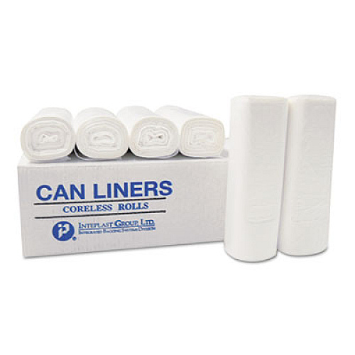 Inteplast Group High-Density Commercial Can Liners, 33 gal, 11 mic, 33" x 40", Black, Interleaved Roll, 25 Bags/Roll, 20 Rolls/Carton (S334011K)