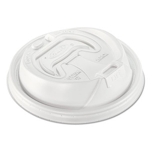 Dart Optima Reclosable Lid, Fits 12 oz to 24 oz Hot Cups, Plastic, White, 100/Pack (16RCLPK)